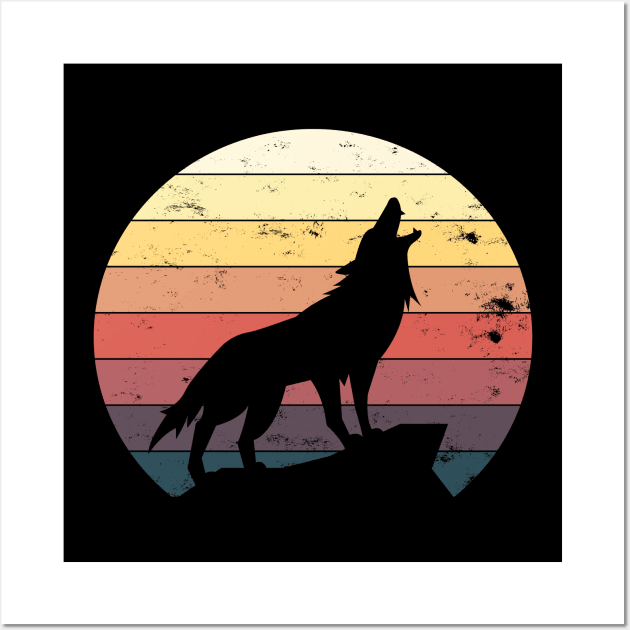 howling wolf at night Wall Art by Lomitasu